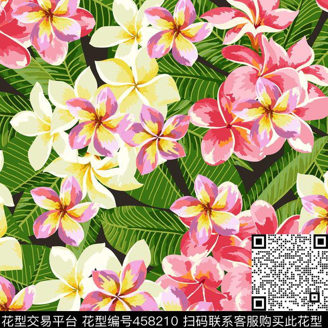 手绘花卉植物数码印花华亿平台下载（图片编号: 458210） - 瓦栏（Walan）
