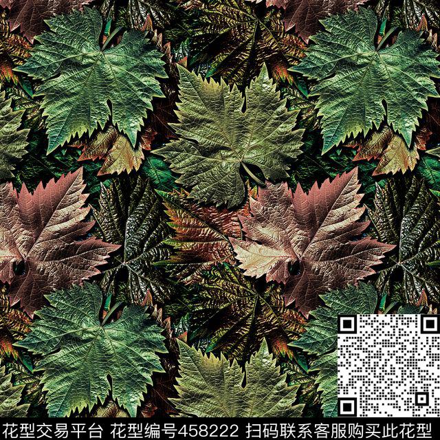 枫叶迷彩树叶数码印花华亿平台下载（图片编号: 458222） - 瓦栏（Walan）