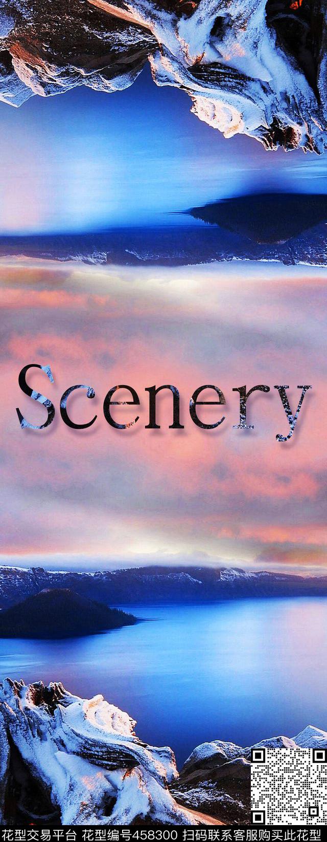 时尚创意景观风景长巾数码数码印花华亿平台下载（图片编号: 458300） - 瓦栏（Walan）