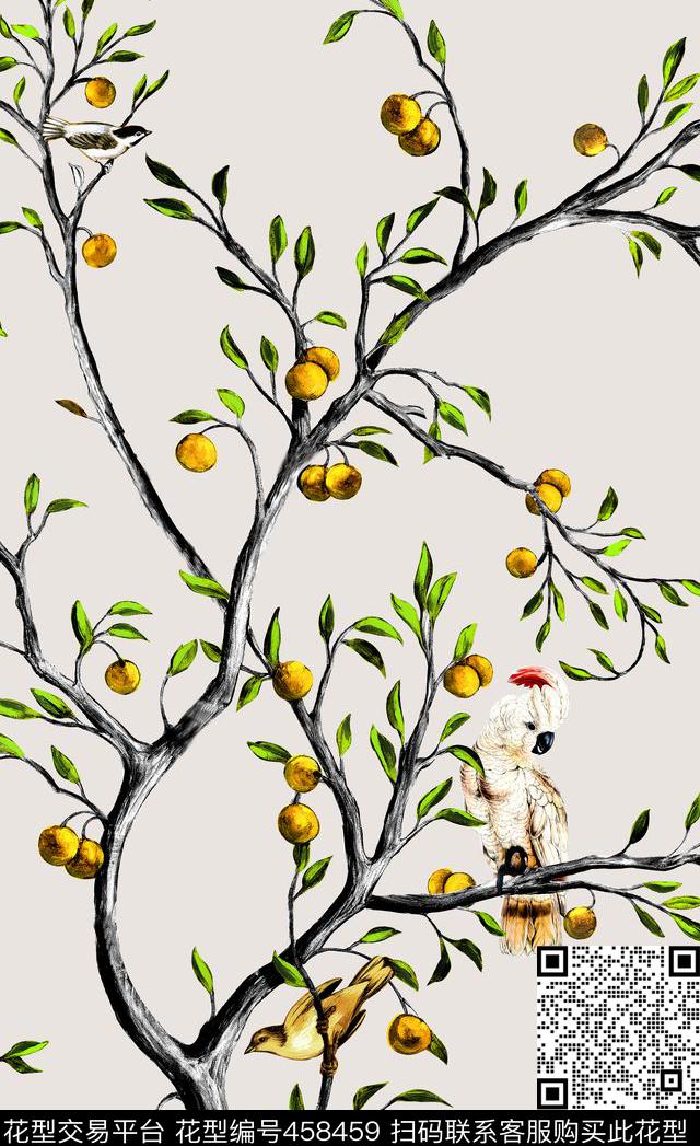 大牌DG树枝数码印花华亿平台下载（图片编号: 458459） - 瓦栏（Walan）