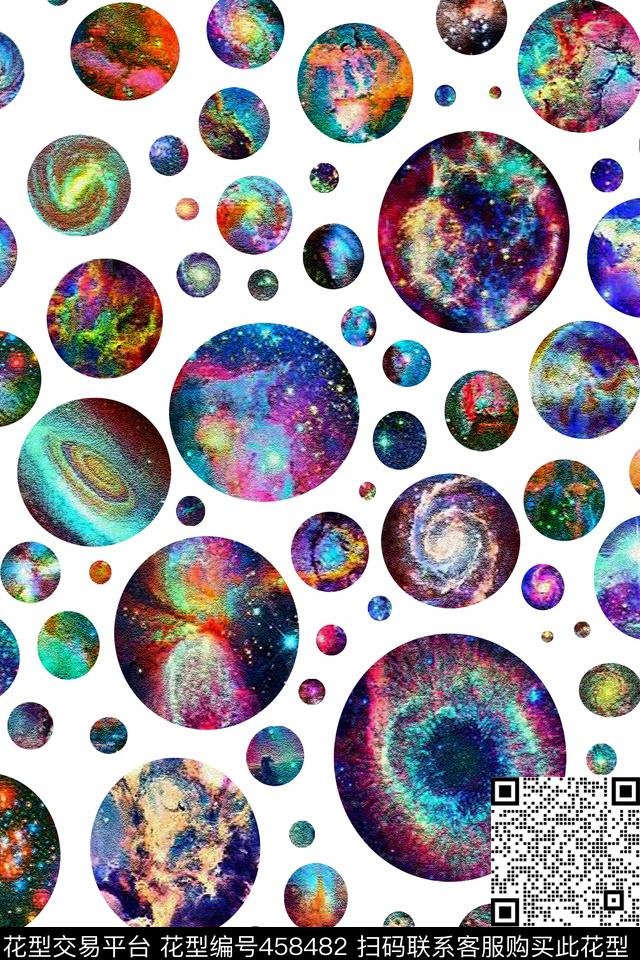 彩色绚丽抽象几何圆圈数码数码印花华亿平台下载（图片编号: 458482） - 瓦栏（Walan）