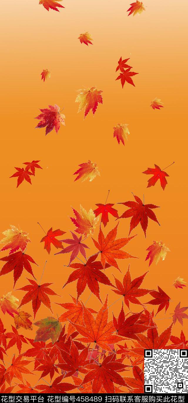 定位花枫叶服装数码印花华亿平台下载（图片编号: 458489） - 瓦栏（Walan）