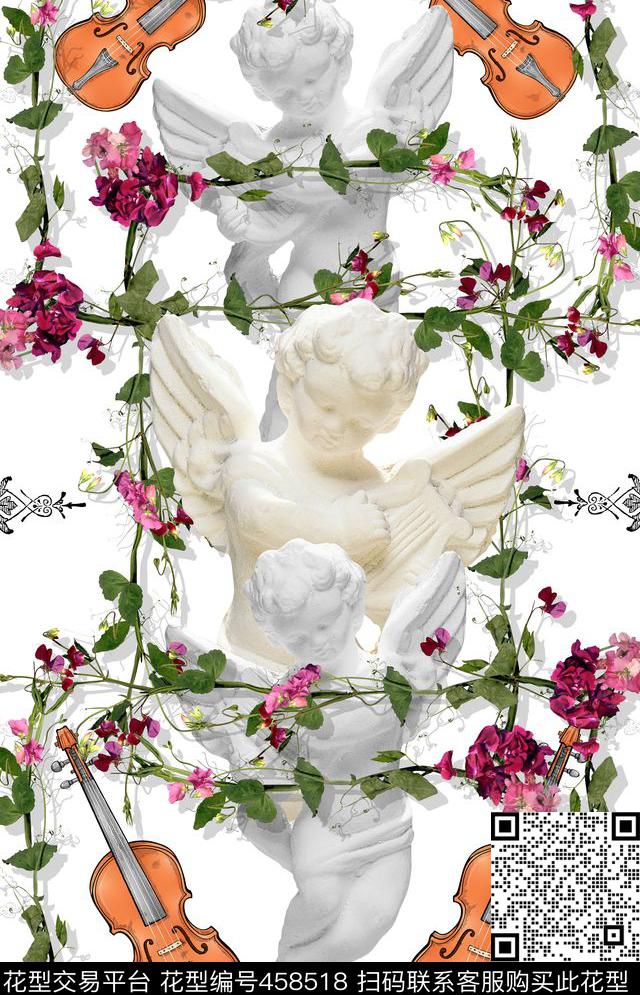 雕塑连衣裙唯美数码印花华亿平台下载（图片编号: 458518） - 瓦栏（Walan）