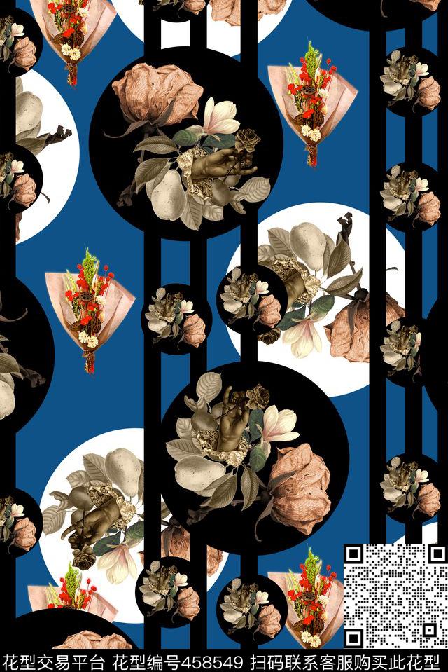 大牌潮牌大波点线条数码印花华亿平台下载（图片编号: 458549） - 瓦栏（Walan）