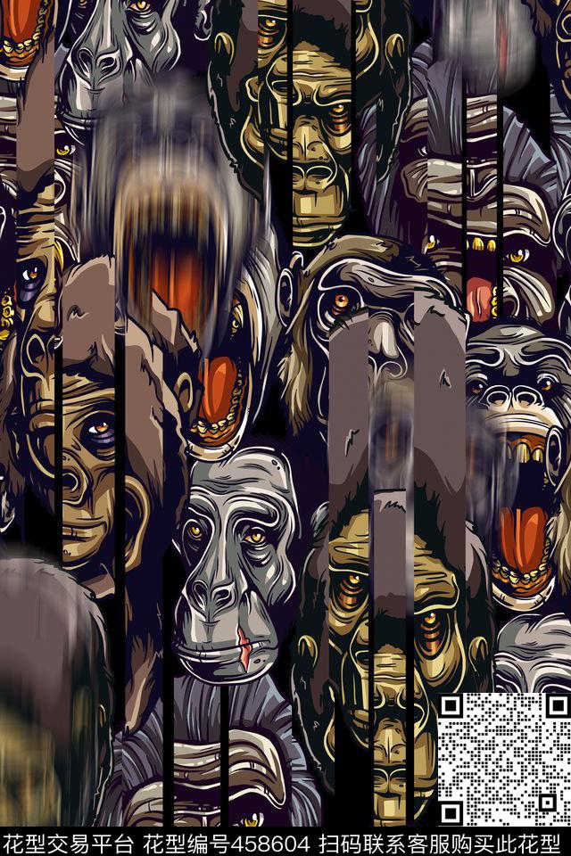 潮牌猩猩灵异数码印花华亿平台下载（图片编号: 458604） - 瓦栏（Walan）