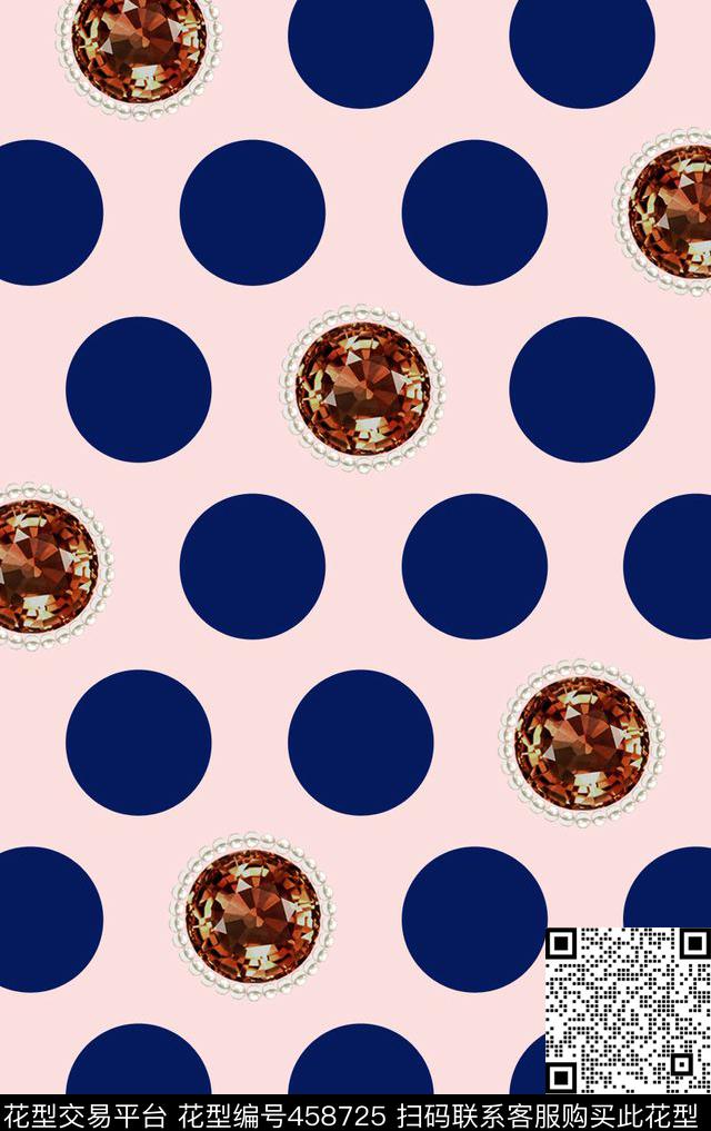 数码印花圆点珠宝点子数码印花华亿平台下载（图片编号: 458725） - 瓦栏（Walan）