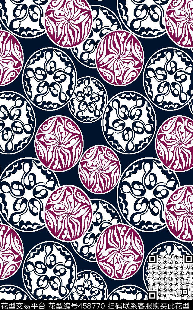 抽象复古新潮传统印花华亿平台下载（图片编号: 458770） - 瓦栏（Walan）