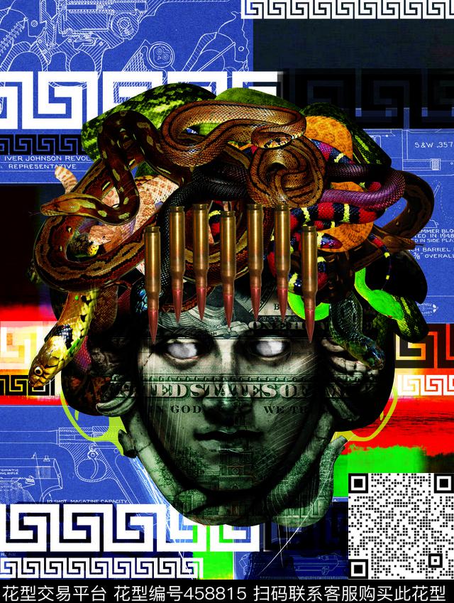 英伦创意时尚数码印花华亿平台下载（图片编号: 458815） - 瓦栏（Walan）