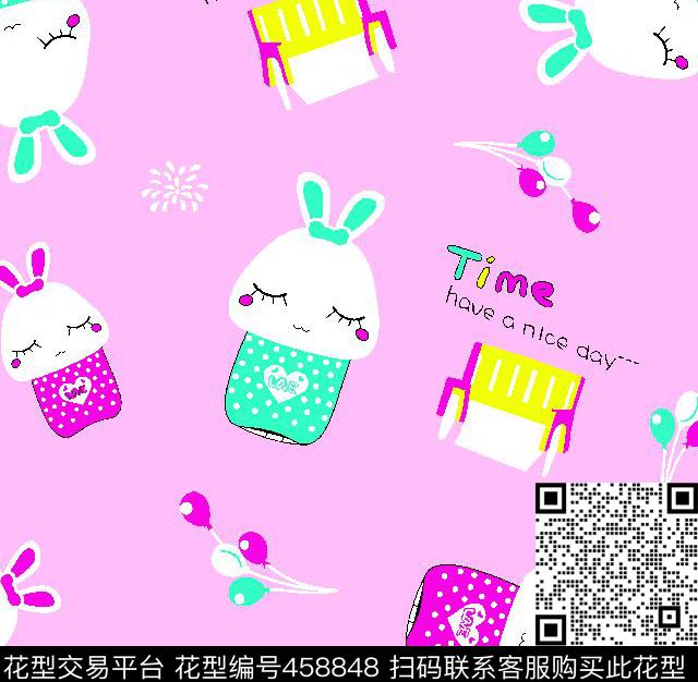 可爱粉蓝俏皮传统印花华亿平台下载（图片编号: 458848） - 瓦栏（Walan）