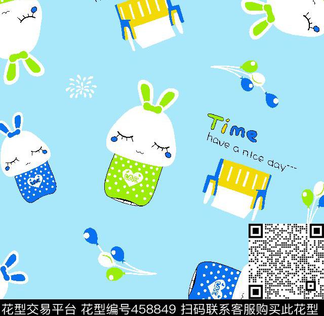 可爱粉蓝俏皮传统印花华亿平台下载（图片编号: 458849） - 瓦栏（Walan）