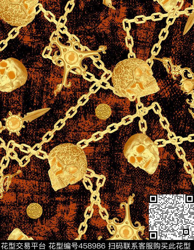 欧美潮牌金色数码印花华亿平台下载（图片编号: 458986） - 瓦栏（Walan）