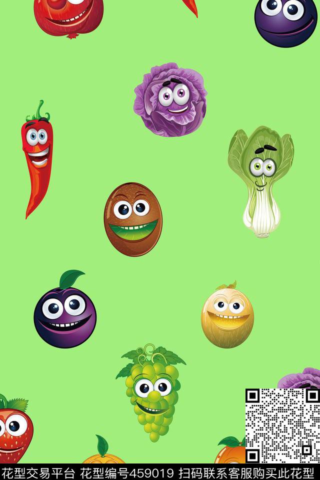 儿童蔬菜水果数码印花华亿平台下载（图片编号: 459019） - 瓦栏（Walan）