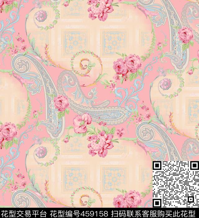 欧式宫廷风卷草/佩斯利/花卉/宫廷壁画新古典传统印花华亿平台下载（图片编号: 459158） - 瓦栏（Walan）