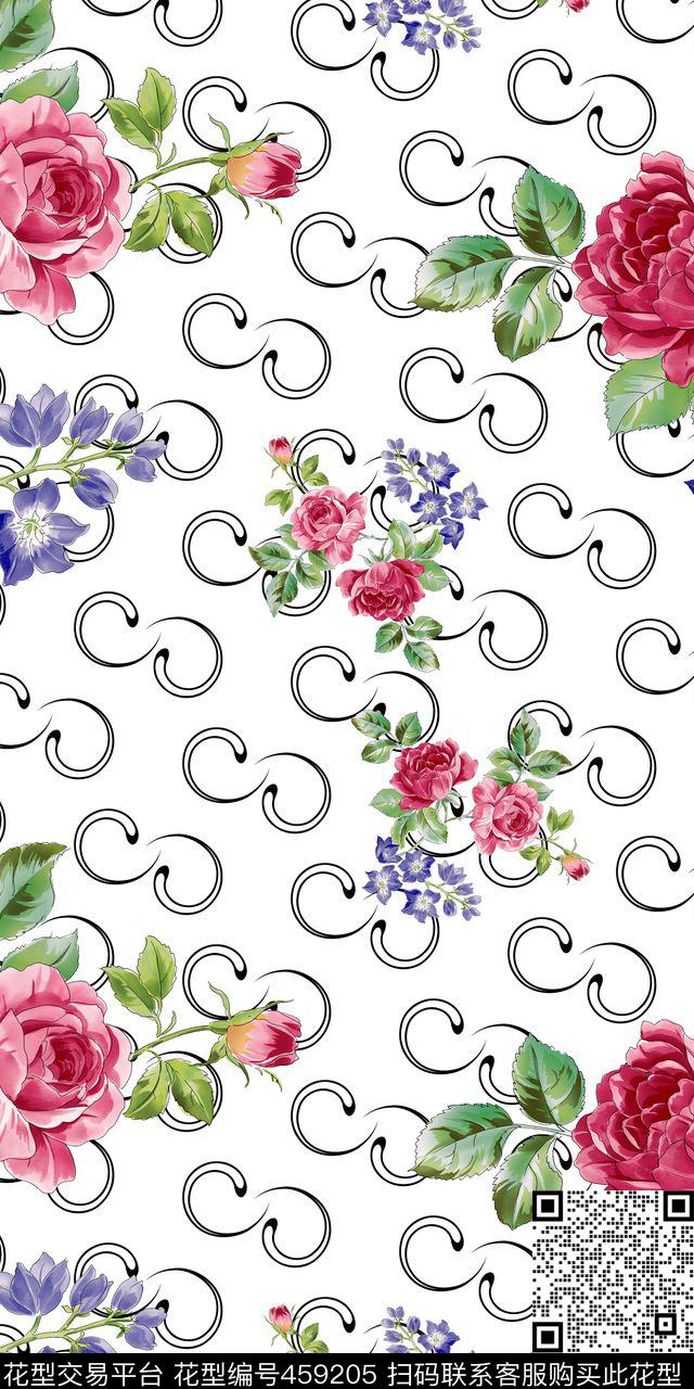 变形虫布匹印花几何图形数码印花华亿平台下载（图片编号: 459205） - 瓦栏（Walan）