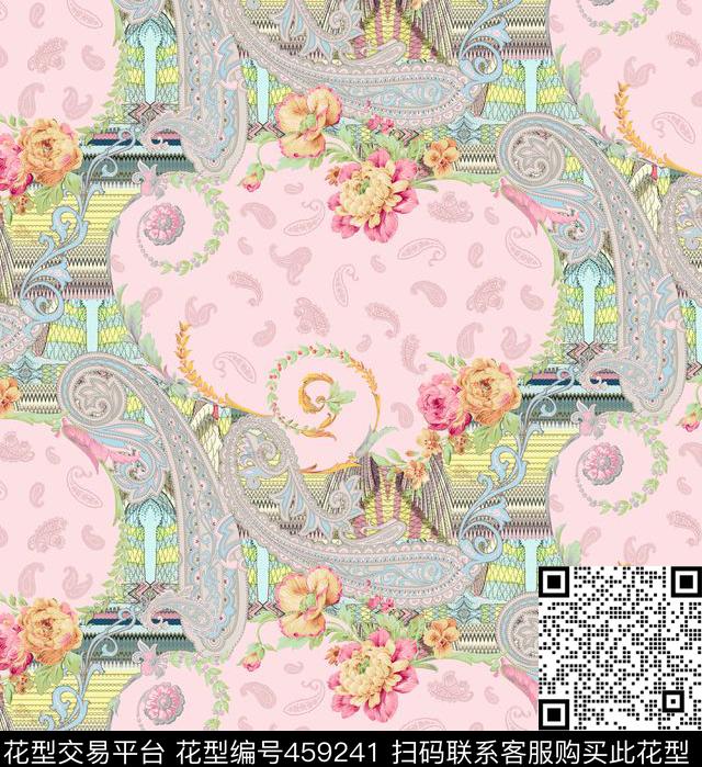 欧式风格花卉/佩兹利/火腿纹/腰果花/欧式卷草几何肌理传统印花华亿平台下载（图片编号: 459241） - 瓦栏（Walan）