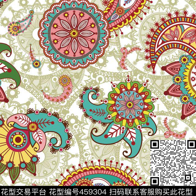 大气满版民族风传统印花华亿平台下载（图片编号: 459304） - 瓦栏（Walan）