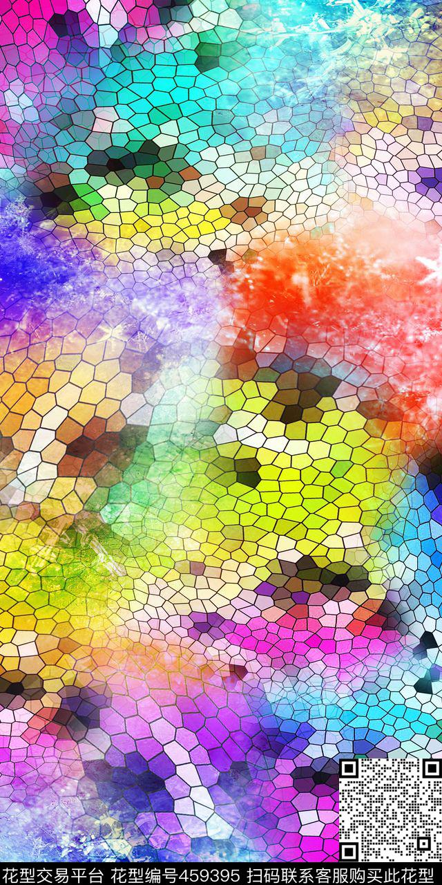 绚丽多彩抽象马赛克数码华亿平台数码印花华亿平台下载（图片编号: 459395） - 瓦栏（Walan）