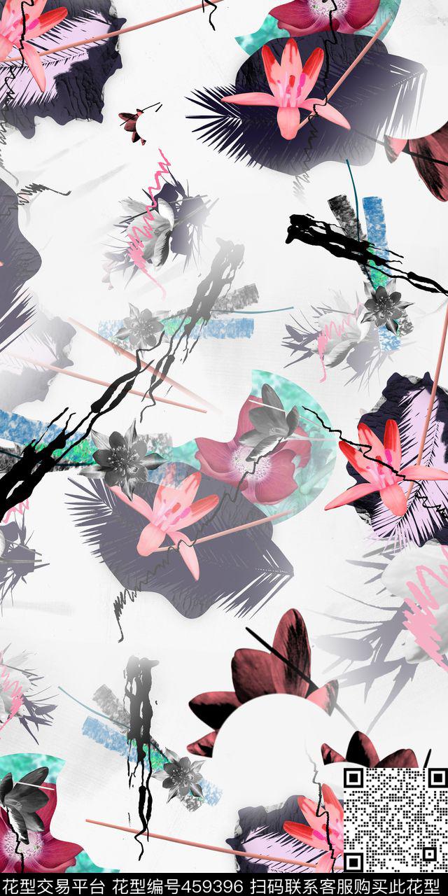 大气潮流大牌清爽男女装花卉数码印花华亿平台下载（图片编号: 459396） - 瓦栏（Walan）