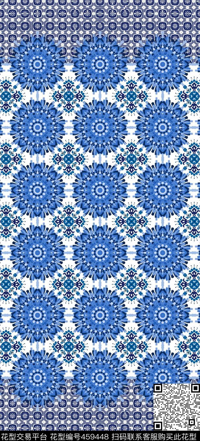 民族风波西米亚风欧式青花瓷传统印花华亿平台下载（图片编号: 459448） - 瓦栏（Walan）