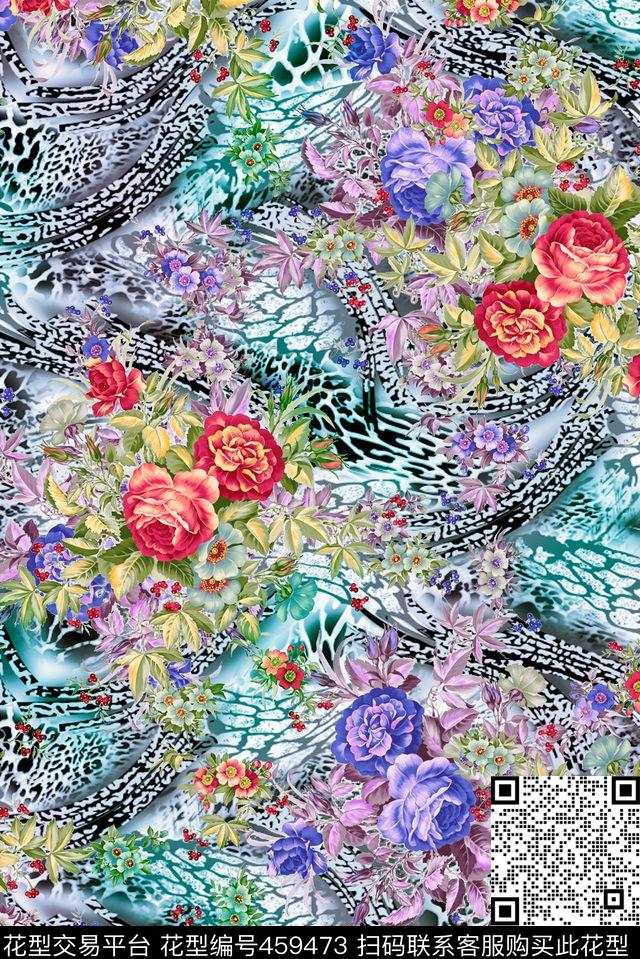 民族风花卉腰果数码印花华亿平台下载（图片编号: 459473） - 瓦栏（Walan）