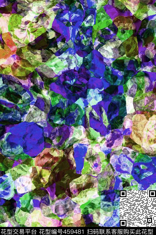 抽象碎花花卉数码印花华亿平台下载（图片编号: 459481） - 瓦栏（Walan）