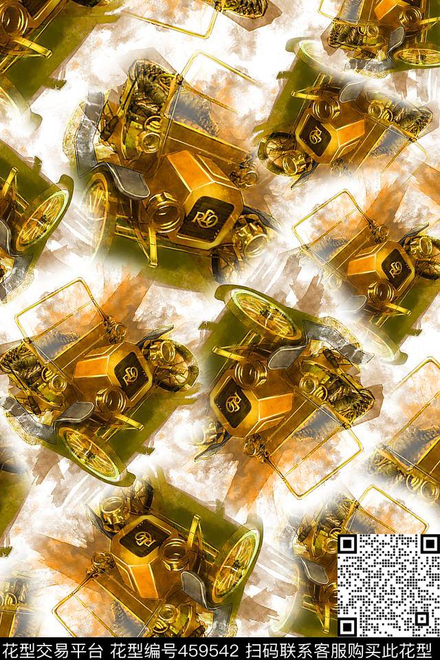 插画手绘汽车数码印花华亿平台下载（图片编号: 459542） - 瓦栏（Walan）