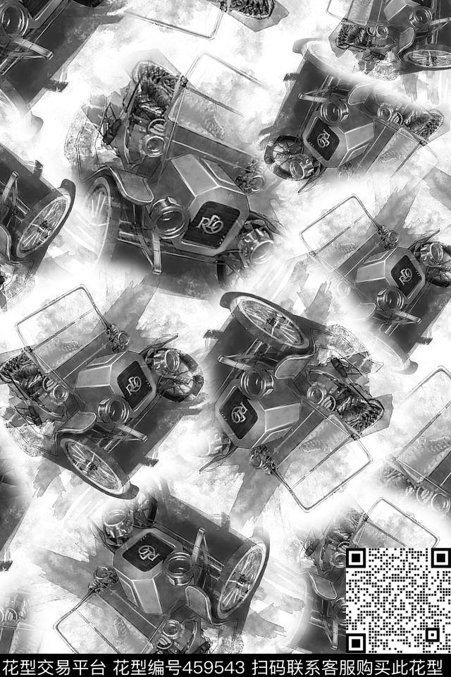 插画手绘汽车数码印花华亿平台下载（图片编号: 459543） - 瓦栏（Walan）