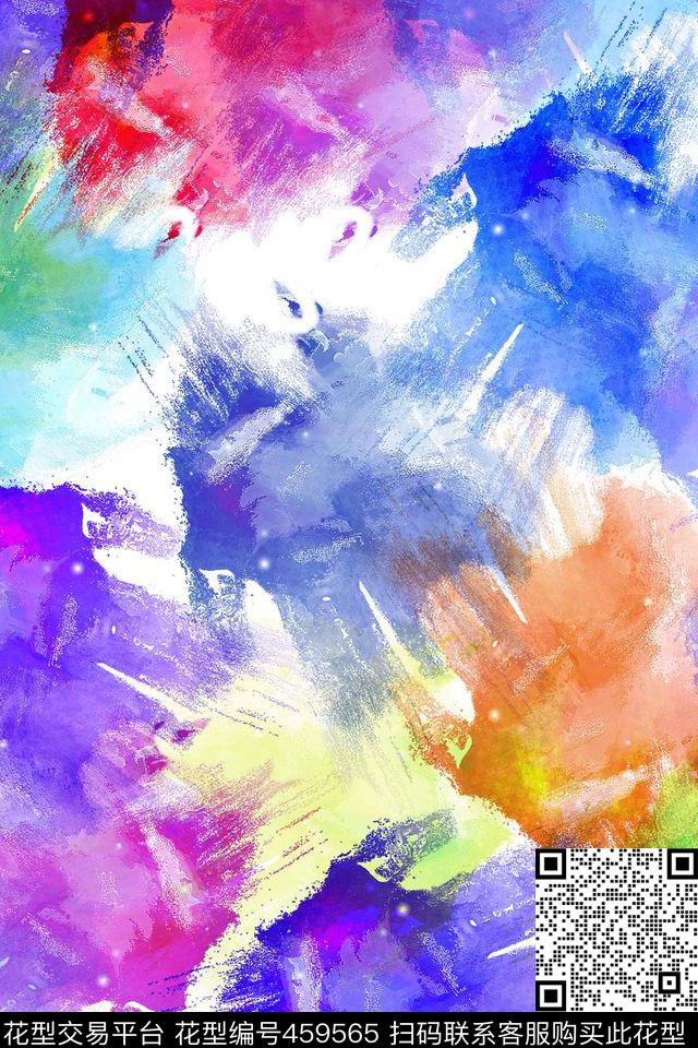 水彩泥點亮色数码印花华亿平台下载（图片编号: 459565） - 瓦栏（Walan）