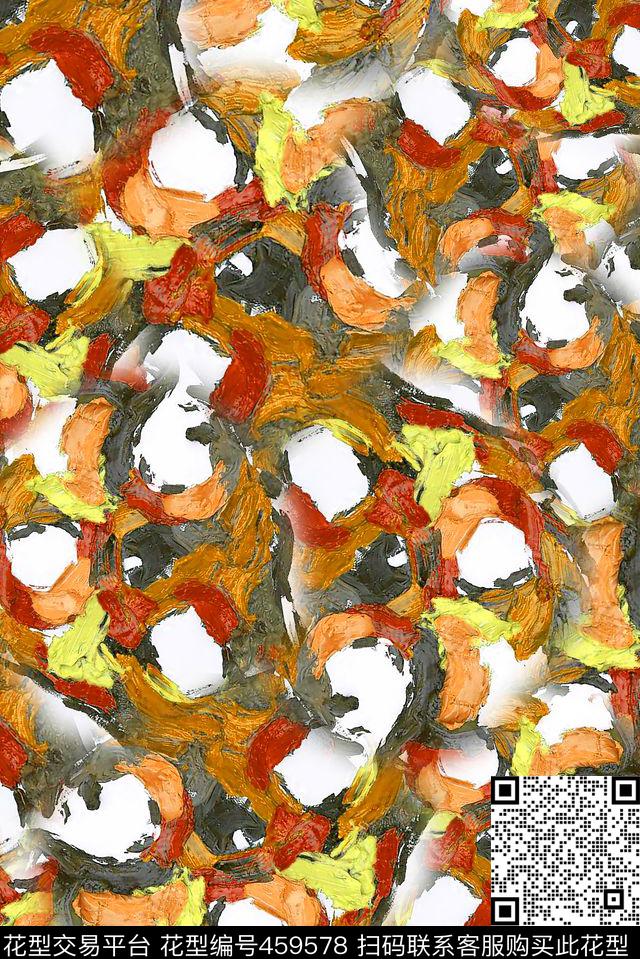 水粉颜料笔触数码印花华亿平台下载（图片编号: 459578） - 瓦栏（Walan）