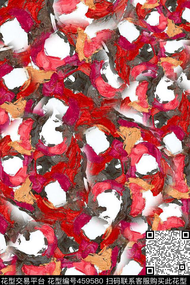 水粉颜料笔触数码印花华亿平台下载（图片编号: 459580） - 瓦栏（Walan）