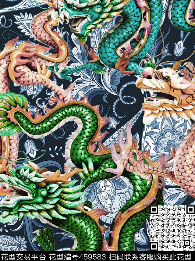 2016中国风神龙数码印花3D男装数码印花华亿平台下载（图片编号: 459583） - 瓦栏（Walan）