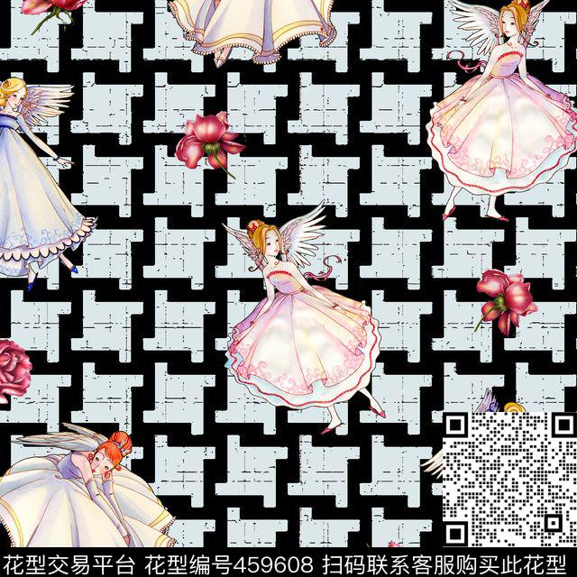 欧式复古天使数码印花华亿平台下载（图片编号: 459608） - 瓦栏（Walan）