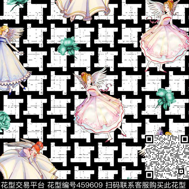 欧式复古天使数码印花华亿平台下载（图片编号: 459609） - 瓦栏（Walan）