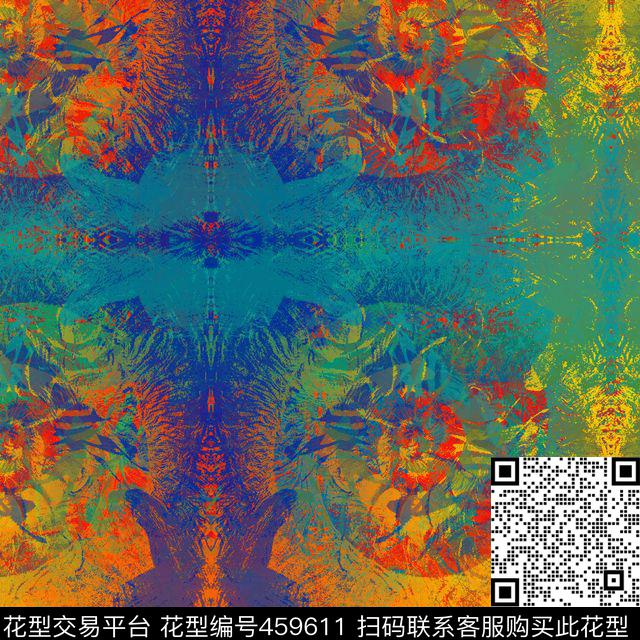 抽象炫彩泥点数码印花华亿平台下载（图片编号: 459611） - 瓦栏（Walan）