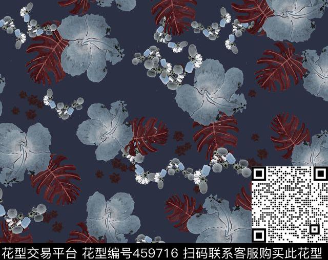 龟裂竹花卉时尚秋冬数码印花华亿平台下载（图片编号: 459716） - 瓦栏（Walan）