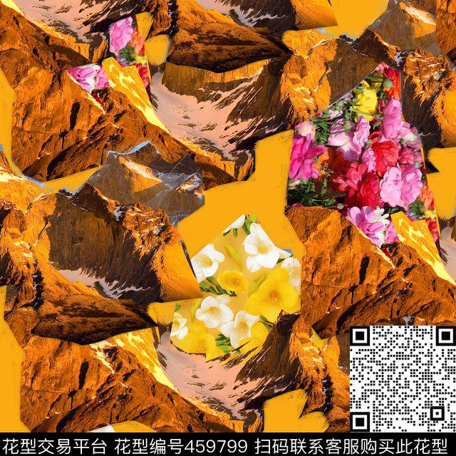 潮流复古岩石数码印花华亿平台下载（图片编号: 459799） - 瓦栏（Walan）