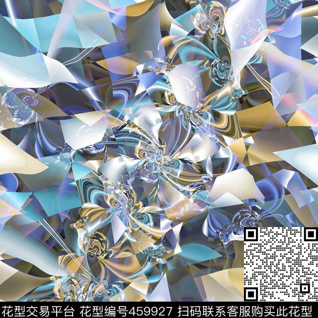 科技几何时空数码印花华亿平台下载（图片编号: 459927） - 瓦栏（Walan）