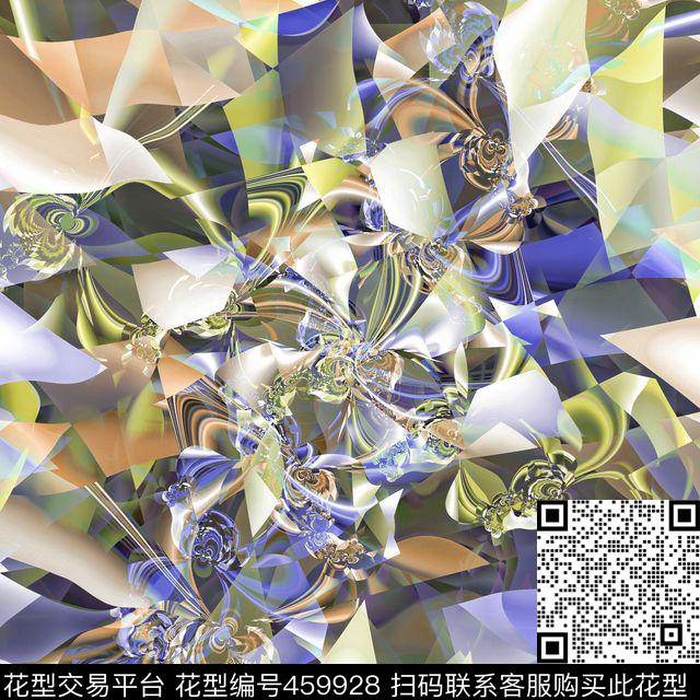 科技几何时空数码印花华亿平台下载（图片编号: 459928） - 瓦栏（Walan）