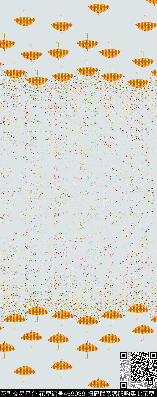 时尚渐变雨伞数码印花华亿平台下载（图片编号: 459939） - 瓦栏（Walan）