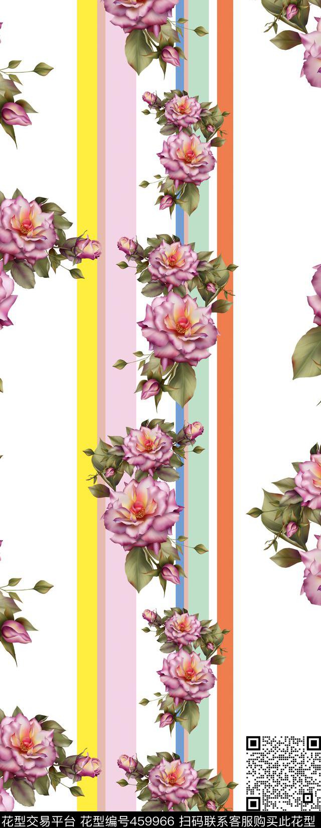 布匹印花高贵大气花卉数码印花华亿平台下载（图片编号: 459966） - 瓦栏（Walan）