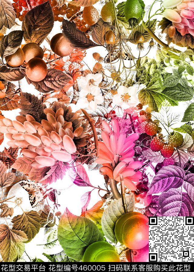 多彩热带风水果数码印花华亿平台下载（图片编号: 460005） - 瓦栏（Walan）