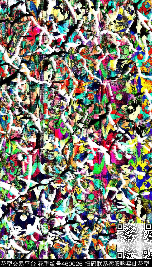 笔触民族喷溅数码印花华亿平台下载（图片编号: 460026） - 瓦栏（Walan）