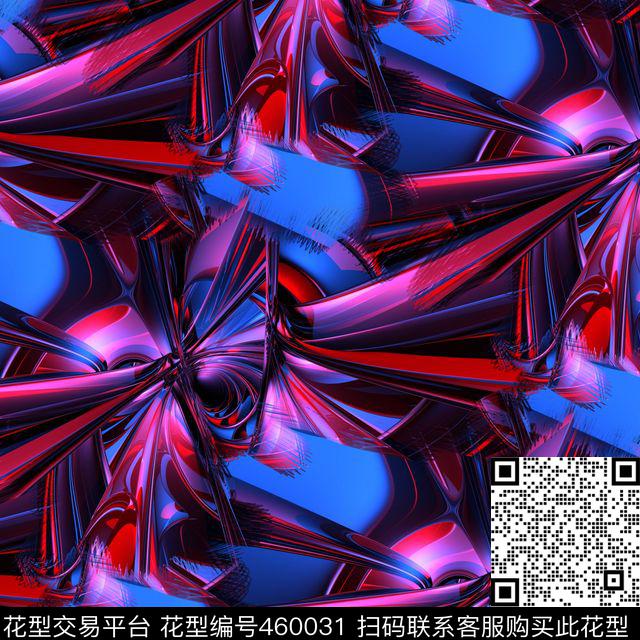 复古科技感潮流数码印花华亿平台下载（图片编号: 460031） - 瓦栏（Walan）