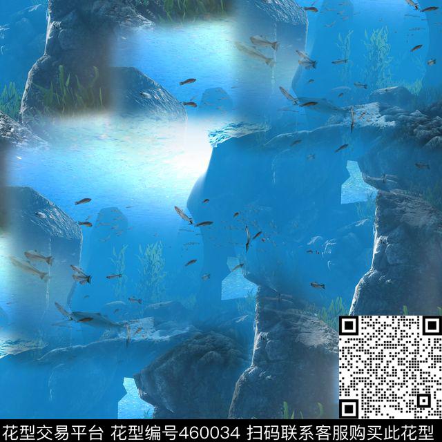 复古风景拼接数码印花华亿平台下载（图片编号: 460034） - 瓦栏（Walan）