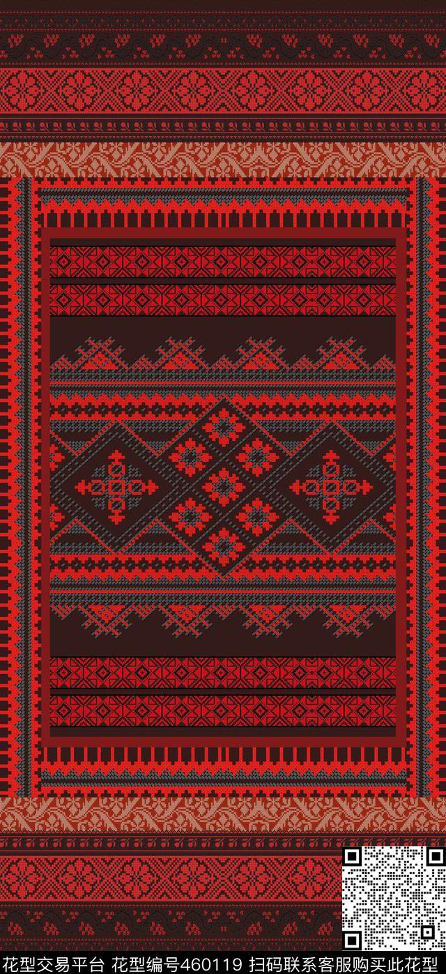 民族风男装华亿平台纹样传统印花华亿平台下载（图片编号: 460119） - 瓦栏（Walan）