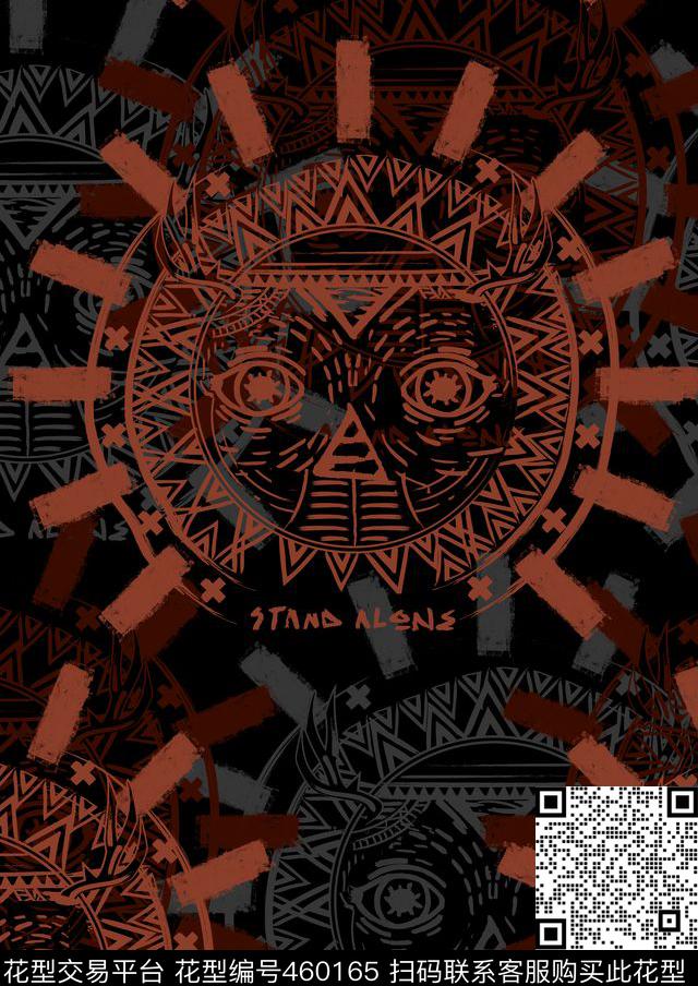 潮流复古男装华亿平台传统印花华亿平台下载（图片编号: 460165） - 瓦栏（Walan）