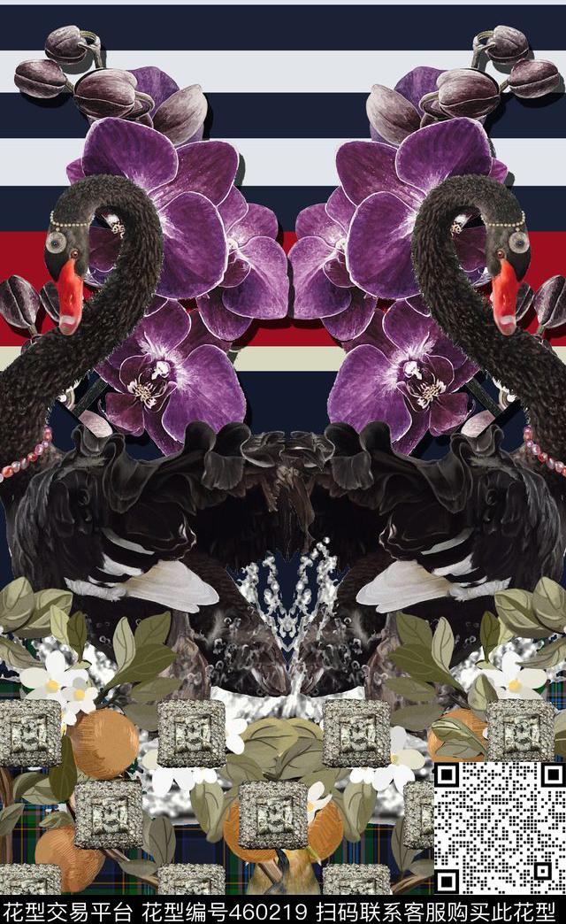 定位动物黑天鹅数码印花华亿平台下载（图片编号: 460219） - 瓦栏（Walan）