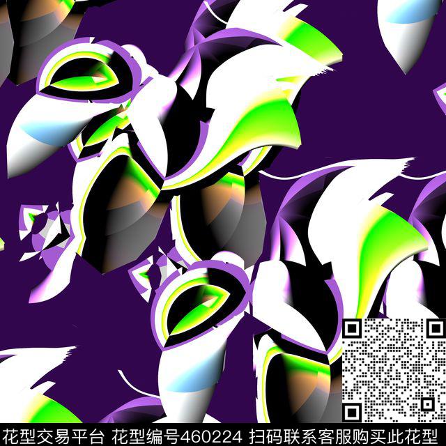 潮流复古几何数码印花华亿平台下载（图片编号: 460224） - 瓦栏（Walan）