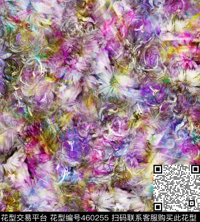 抽象立体浮雕花卉数码印花华亿平台下载（图片编号: 460255） - 瓦栏（Walan）