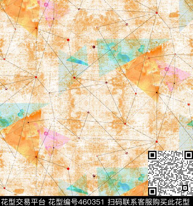 做旧效果点线三角形数码印花华亿平台下载（图片编号: 460351） - 瓦栏（Walan）